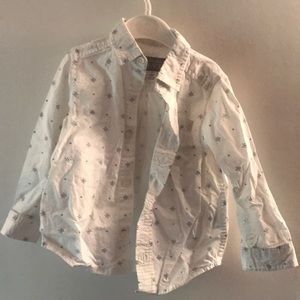 White button down with pattern